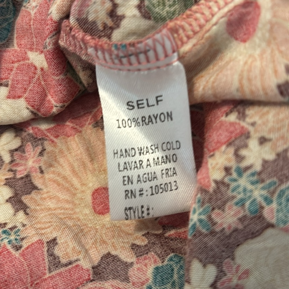 Savannah Jane Boho Floral Blouse Multi Color Sz 2… - image 4